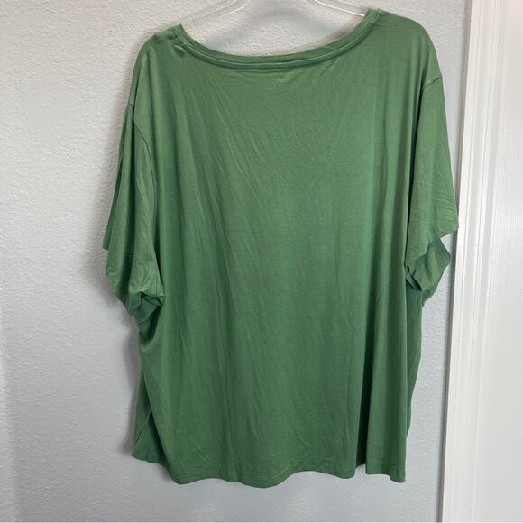 ABLE Meghan Drapey V-Neck shirt Green Balsam - Picture 2 of 8